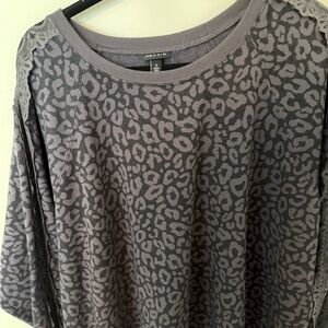 Cozy 3X Leopard and Lace Sweatshirt